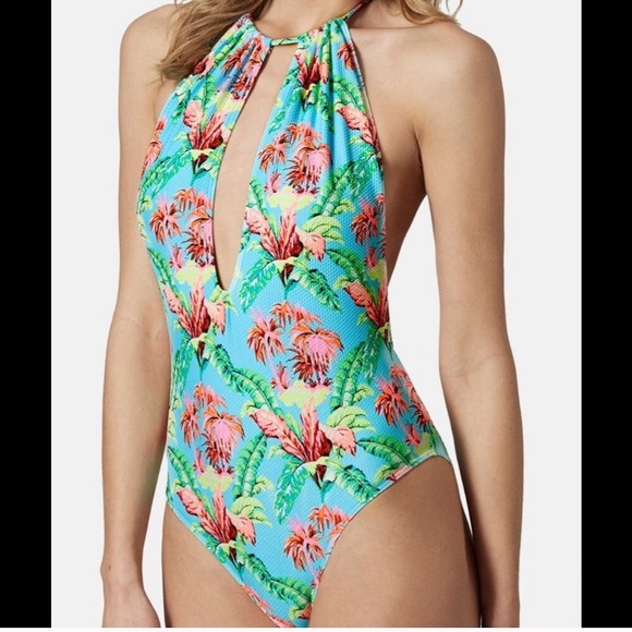 TopShop Tropical Swimsuit - BRAND NEW-NEVER USED - Picture 1 of 6